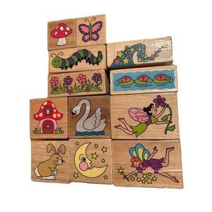 Melissa & Doug Fairy Princess Rubber Stamp Set Fun Wooden Blocks
